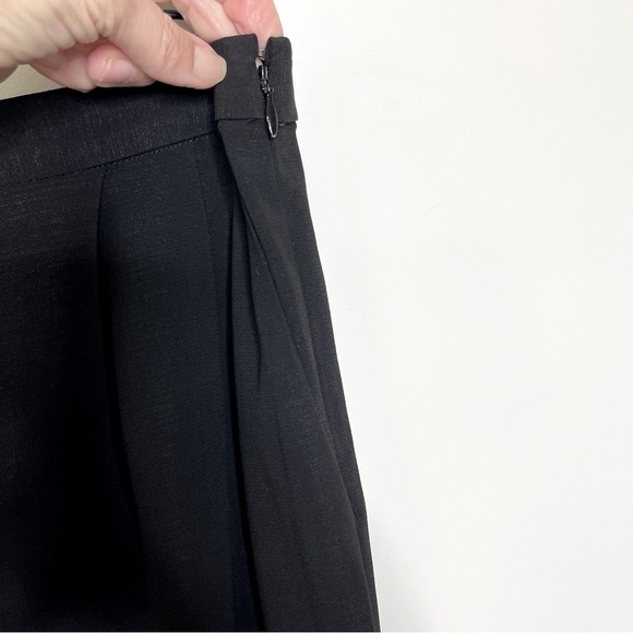 ST JOHN COLLECTION STRAIGHT KNIT PANT pleated pockets quietluxury dark academia - Picture 5 of 11